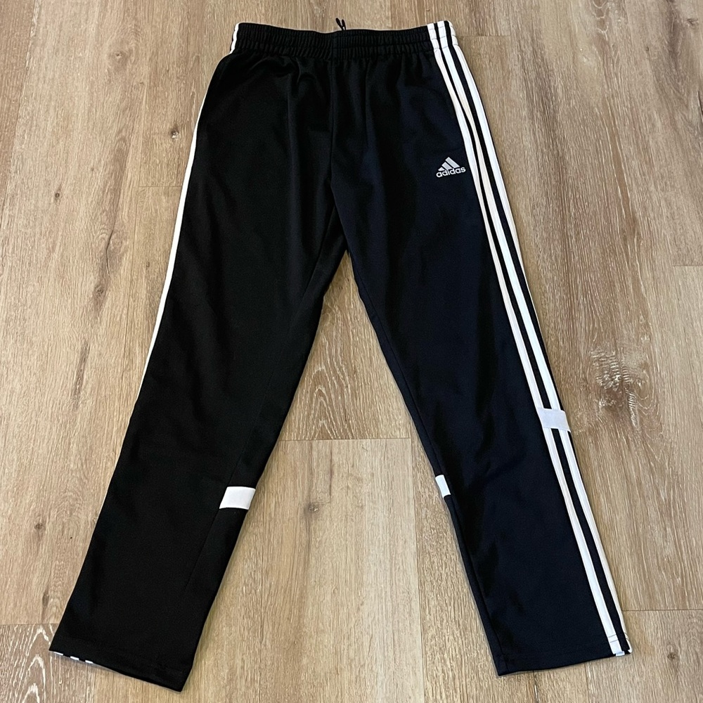 Adidas Boy's 3 Stripes Performance Midfielder  Warm Up Track Pants Size L 14-16